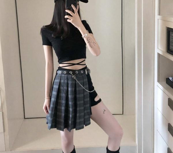 Waist Belt Rock Black Chain