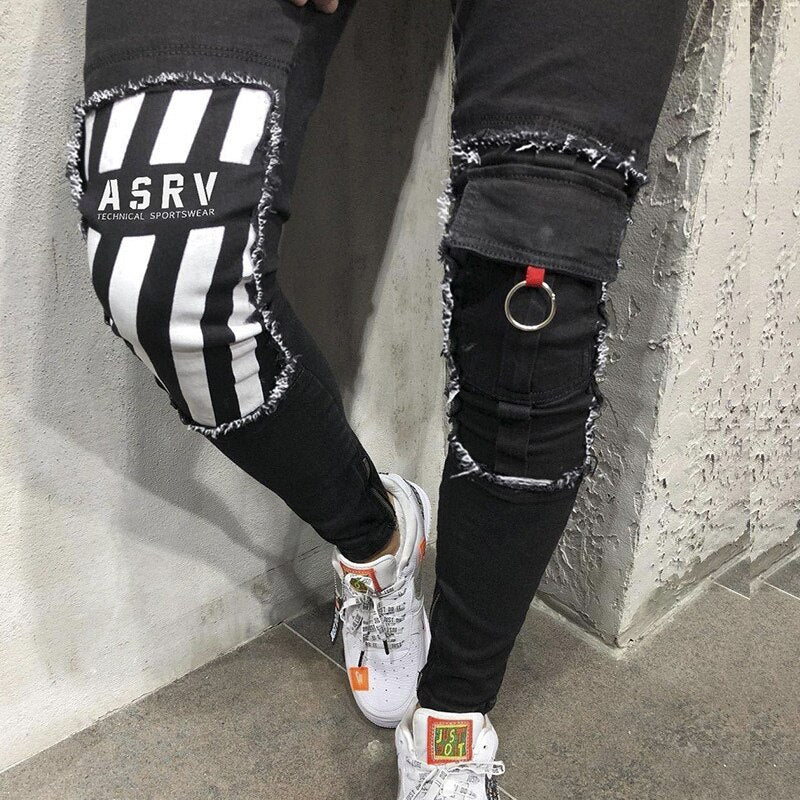 Skull Pants Black Blue