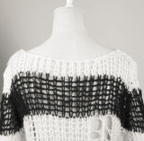 White Stripes Black Steampunk Pullover