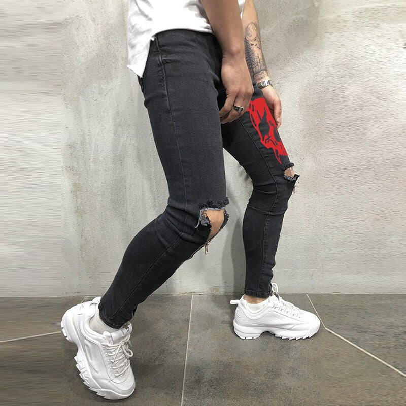 Skull Pants Black Blue