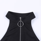 High Waist Pleated Dress Gothic Darkness