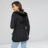 Zippers Belt Hooded Trench Coats