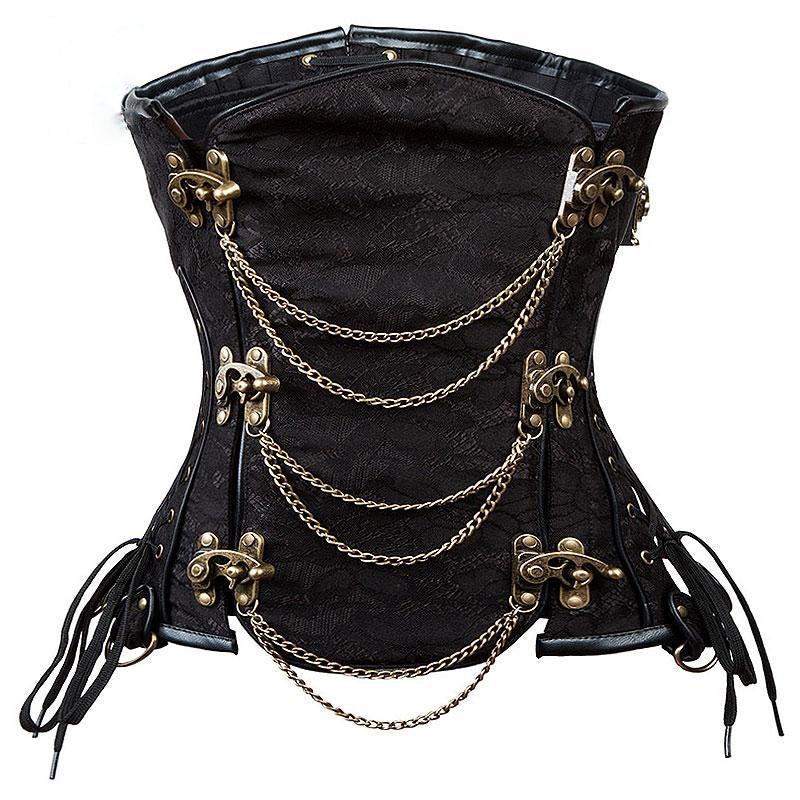 Gothic Vintage Brocade Steampunk Corset