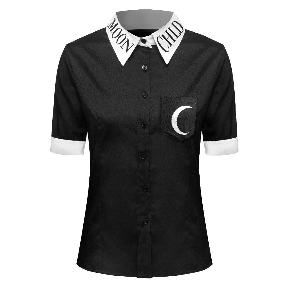 Crescent Moon Printed Black