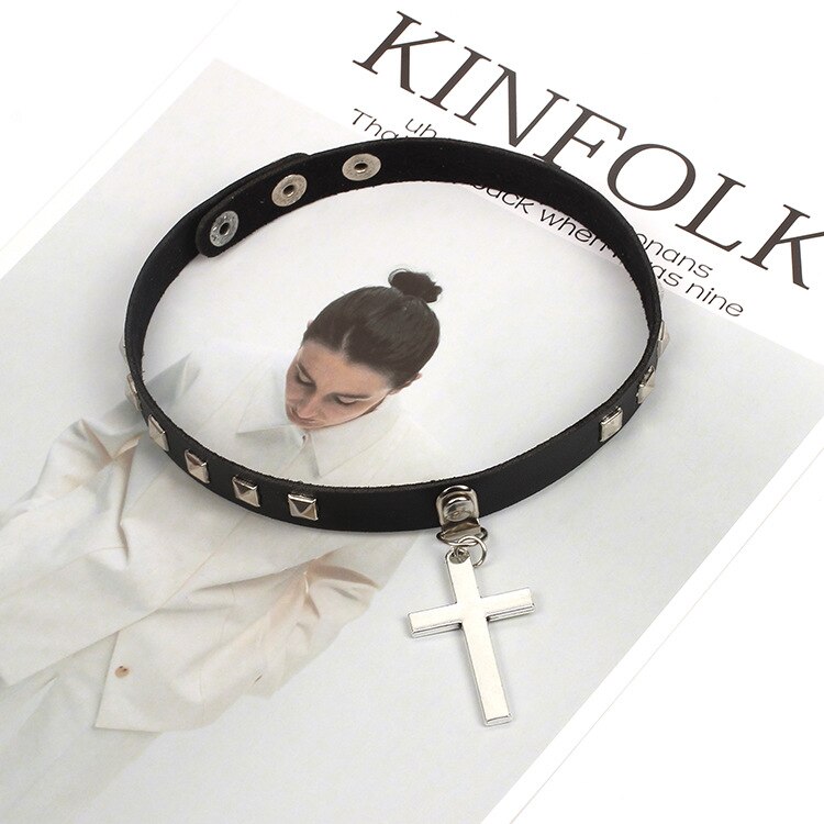 Spike Choker Gothic PU Leather