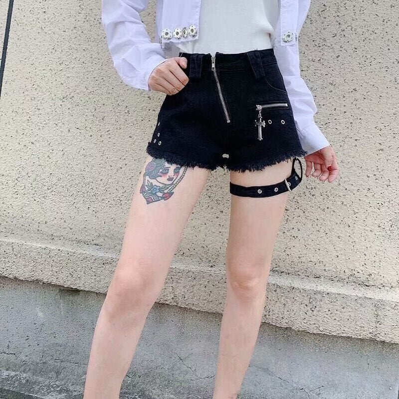 Punk Denim Shorts