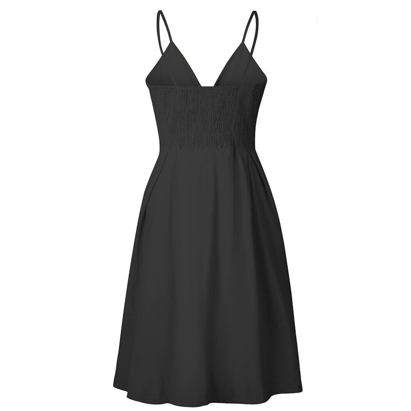 Vintage Sexy Button Summer Dresses