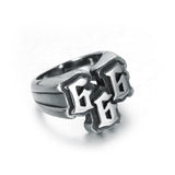 Stainless steel 666 ring