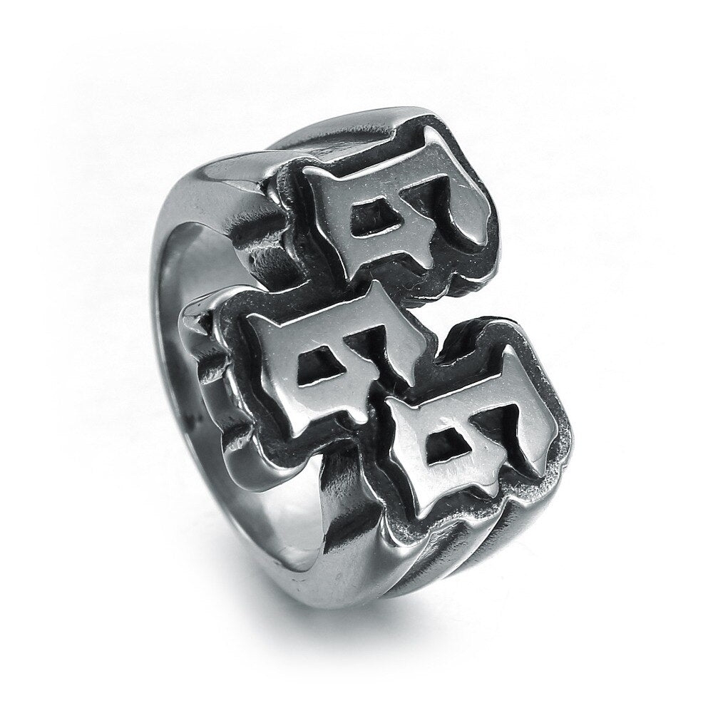 Stainless steel 666 ring