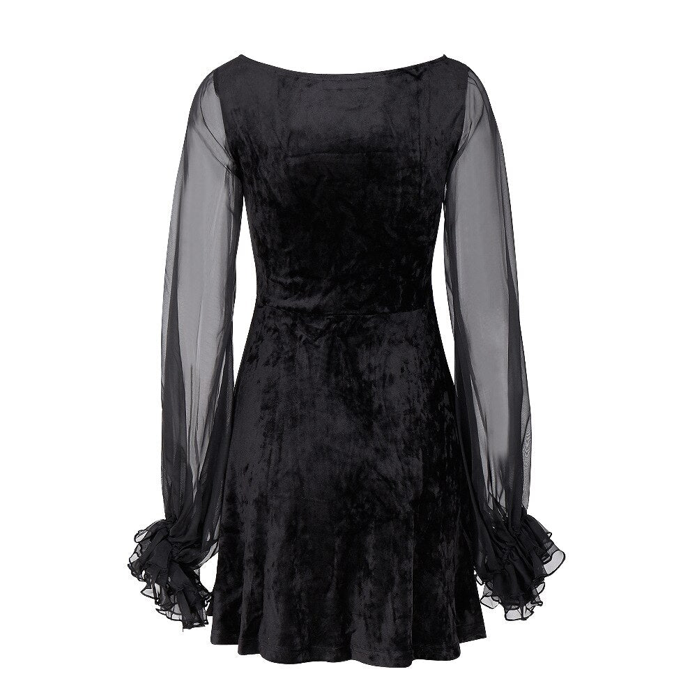 High Waist Plain Mesh Dresses