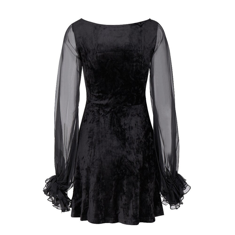 High Waist Plain Mesh Dresses