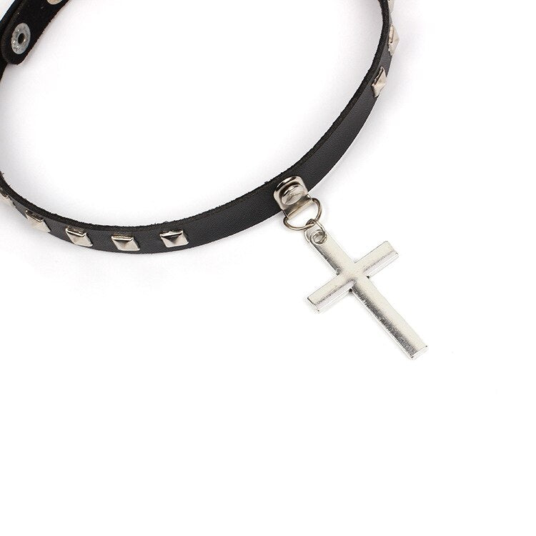 Spike Choker Gothic PU Leather