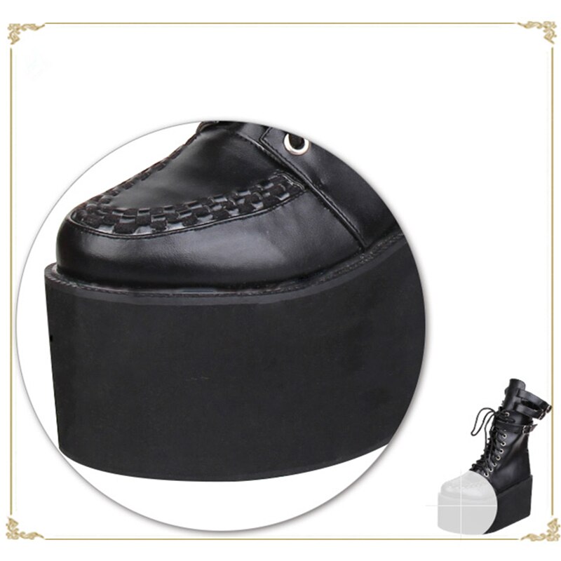 Punk Leather Lace-up Boots