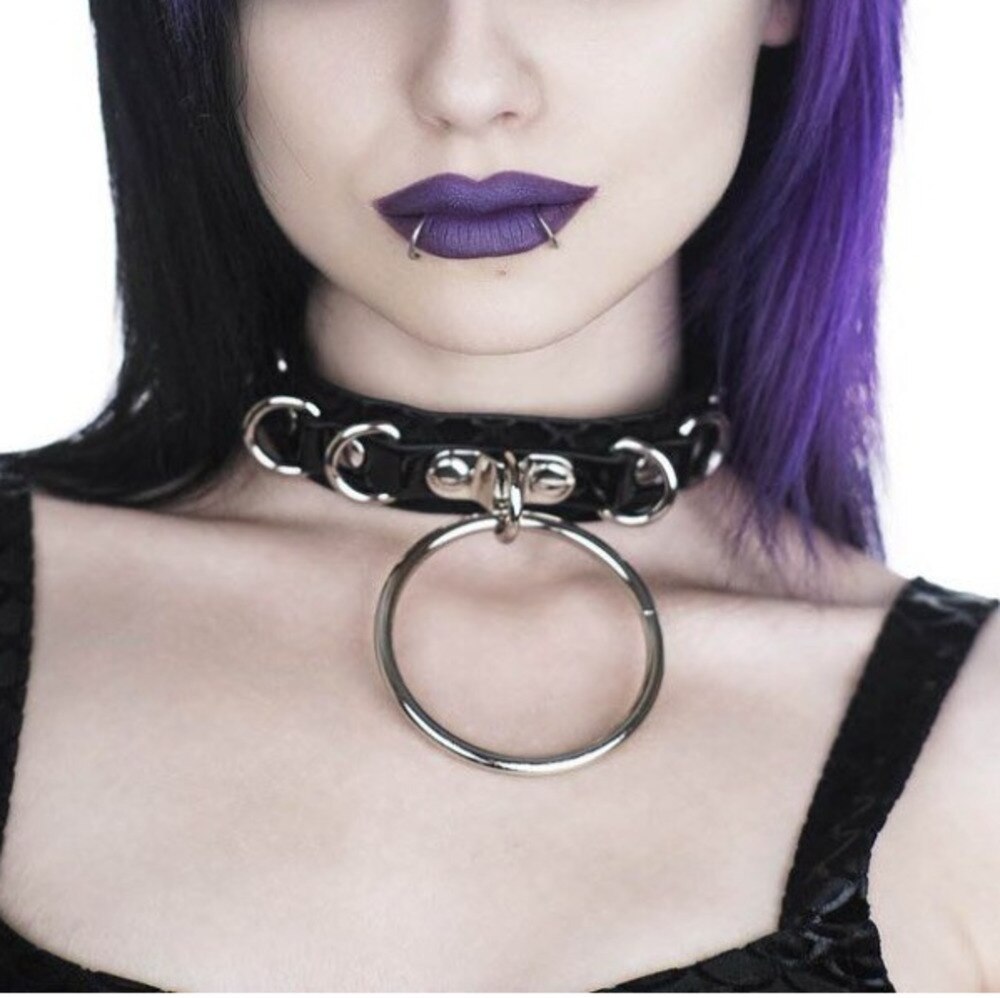 Gothic Punk Collar Choker Circle Rivets