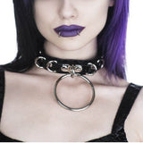 Gothic Punk Collar Choker Circle Rivets
