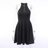 High Waist Pleated Dress Gothic Darkness