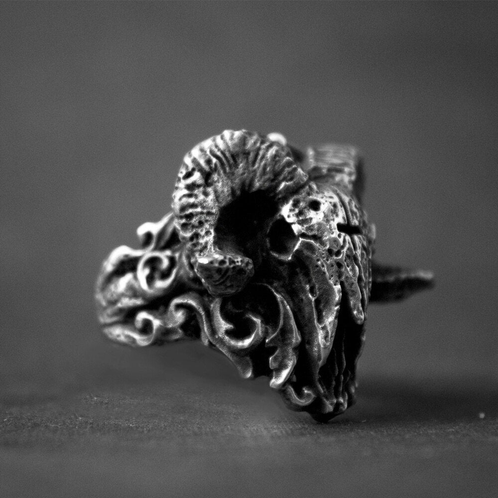 Punk Gothic Satanic Demon Sorath Skull Ring Men