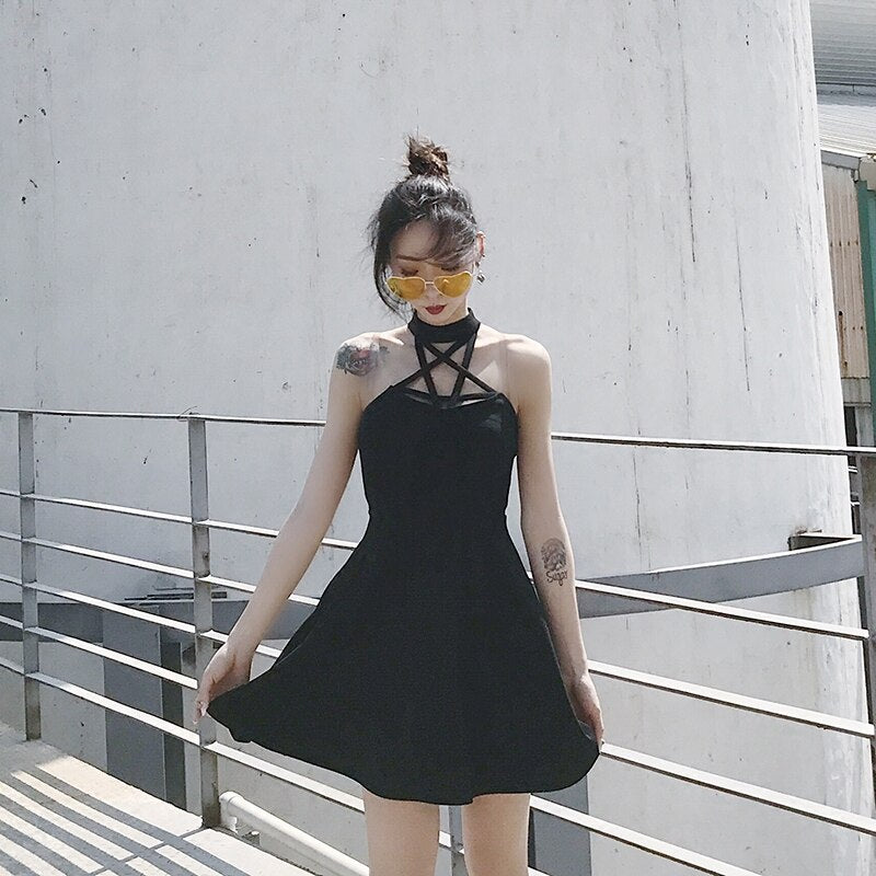 Sexy Halter Black Dress