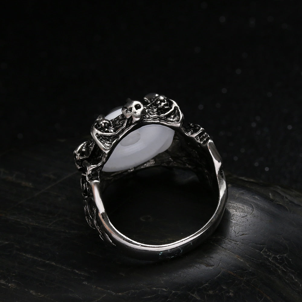 Men Claw Blue Evil Eye Skull Ring