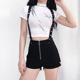 Punk Rock Bandage Shorts Black