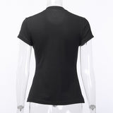 Gothic Dark Black Skinny Grunge Print T-shirt