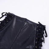 Sexy Black Matte Leather High Waist Leggings