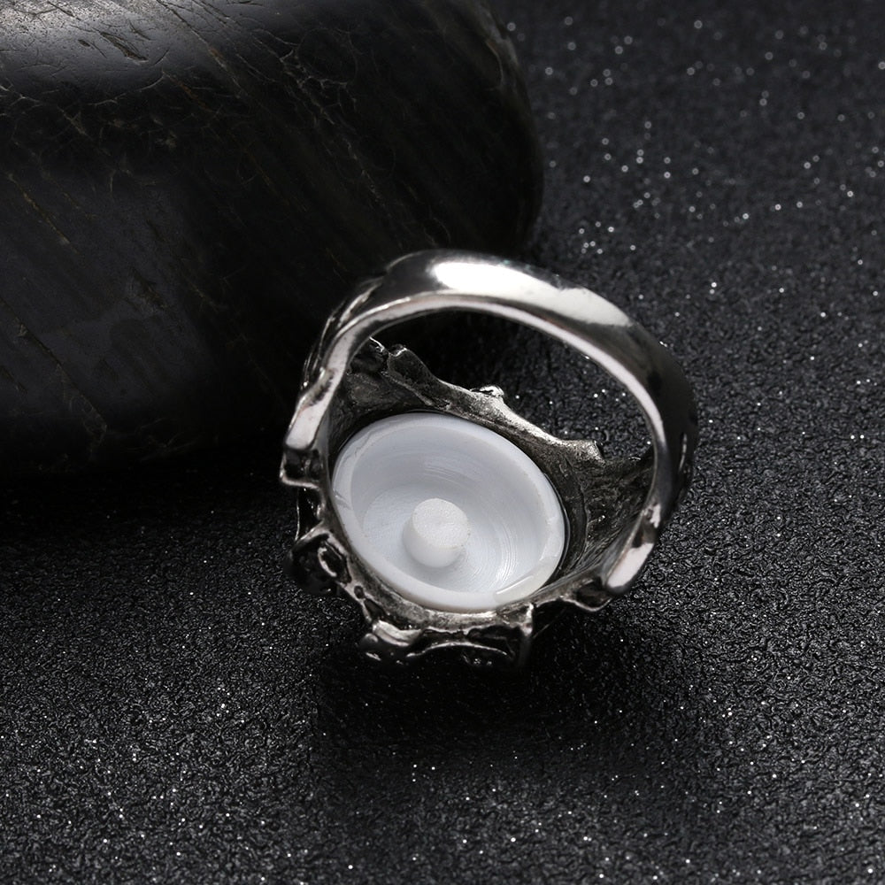 Men Claw Blue Evil Eye Skull Ring