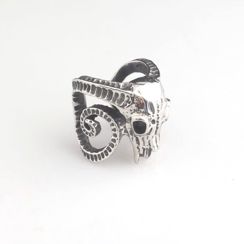 Goat Skull Head Finger Ring Jewelry Gift