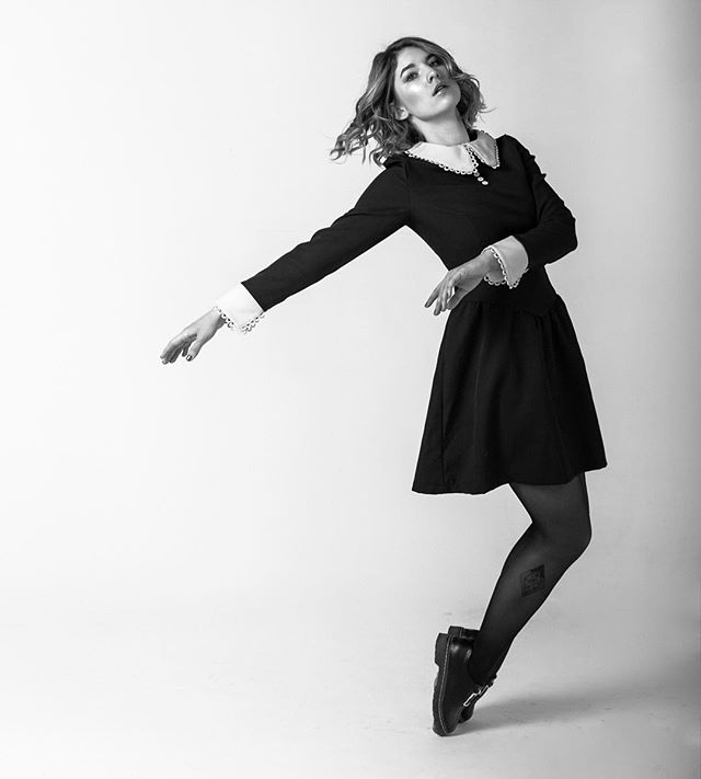 Vintage Dress Women Black Autumn