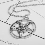 Viking Goat Pan God Skull Head Pendant Necklace