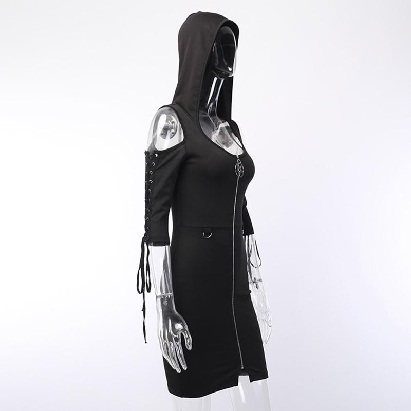 Gothic Punk Off Shoulder Dress