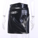 Sexy High Waist Mini Skirt PU Leather