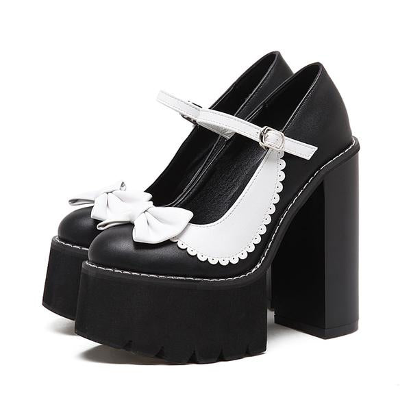 Shoes Platform Heels Bow-knot Strap