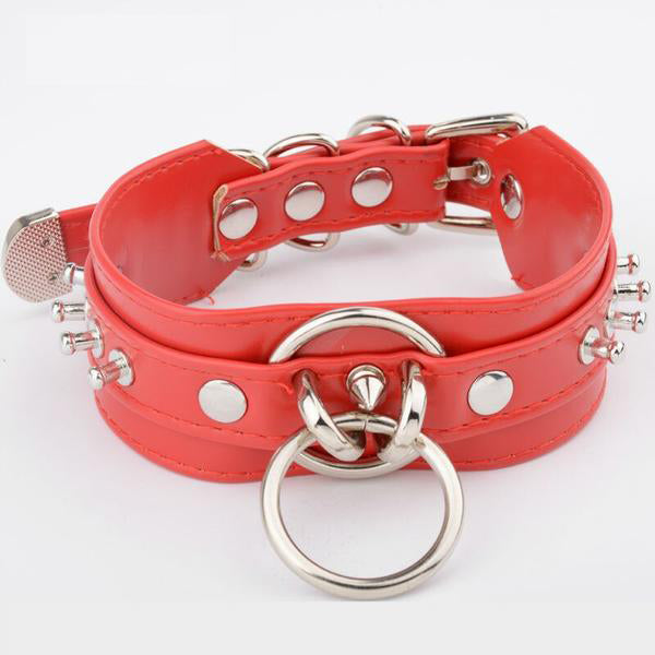 Fetish Faux Leather Layered Choker