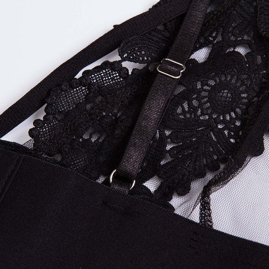 Gothic Sexy Lace Bra Flowers Push Up