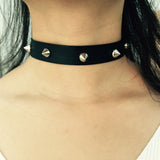 Spike Rivet Silver Choker