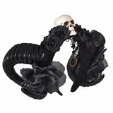 Gothic Sheep Horn Flowers Headdress Hairband
