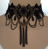 Necklace Black Lace Collar Vintage