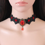 Bohemia Lace Gothic Tattoo Choker Crystal