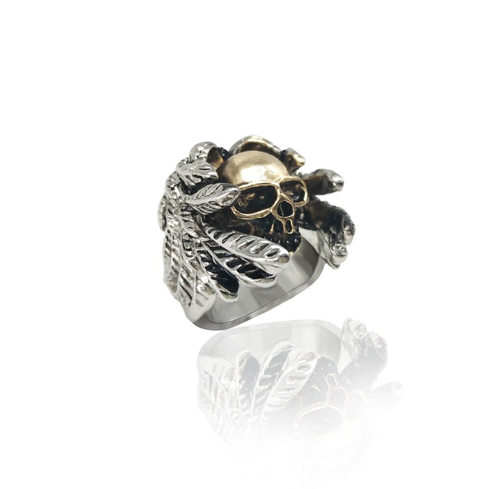 Skull Skeleton Wing Finger Ring Angel