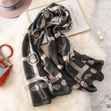 Skull Pure Silk Scarf Ladies Fashion