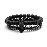 Stone Beads Skull Bracelet