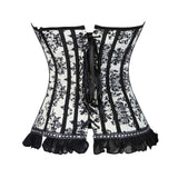 Floral Zipper Overbust Corset