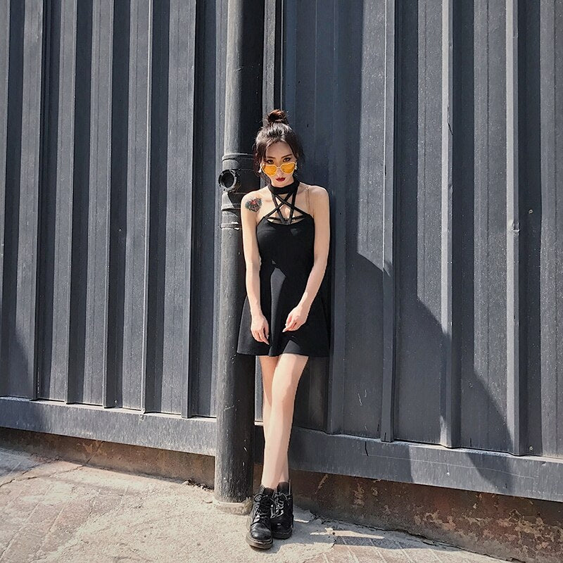 Sexy Halter Black Dress