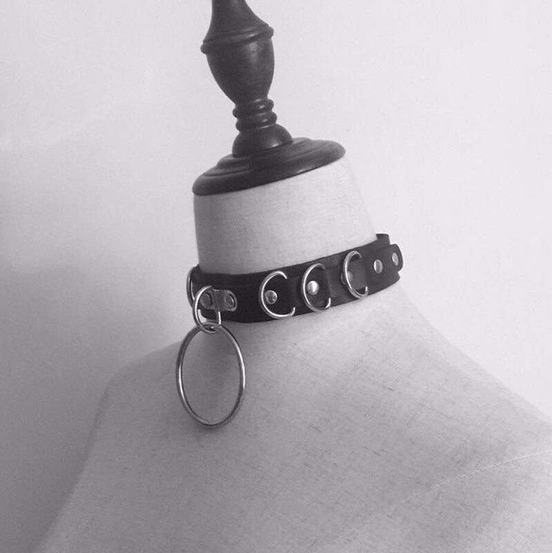 Gothic Punk Collar Choker Circle Rivets