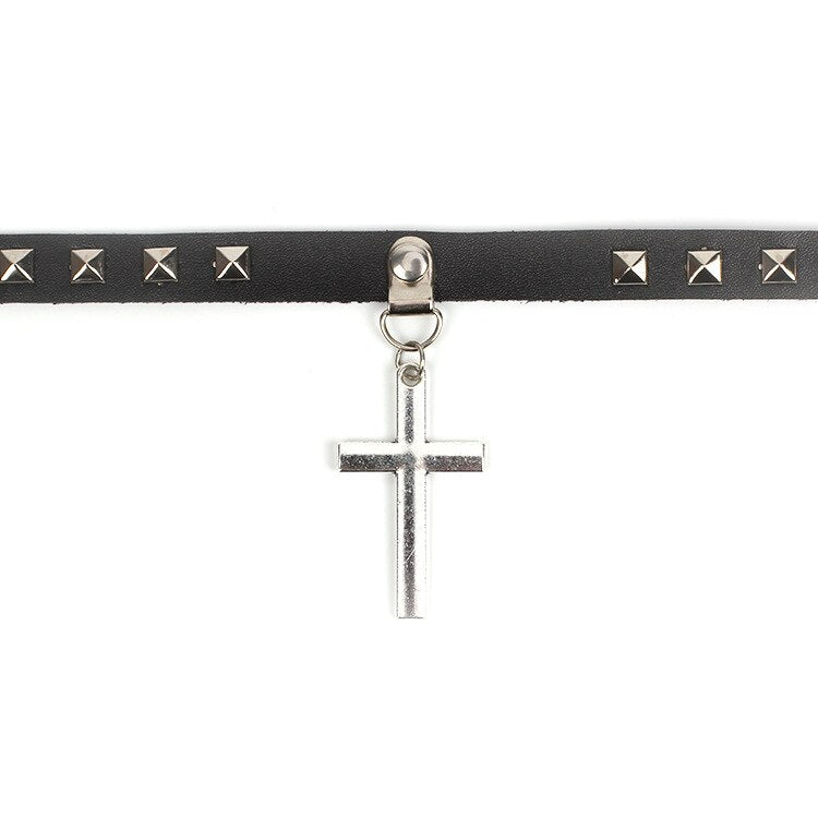 Spike Choker Gothic PU Leather