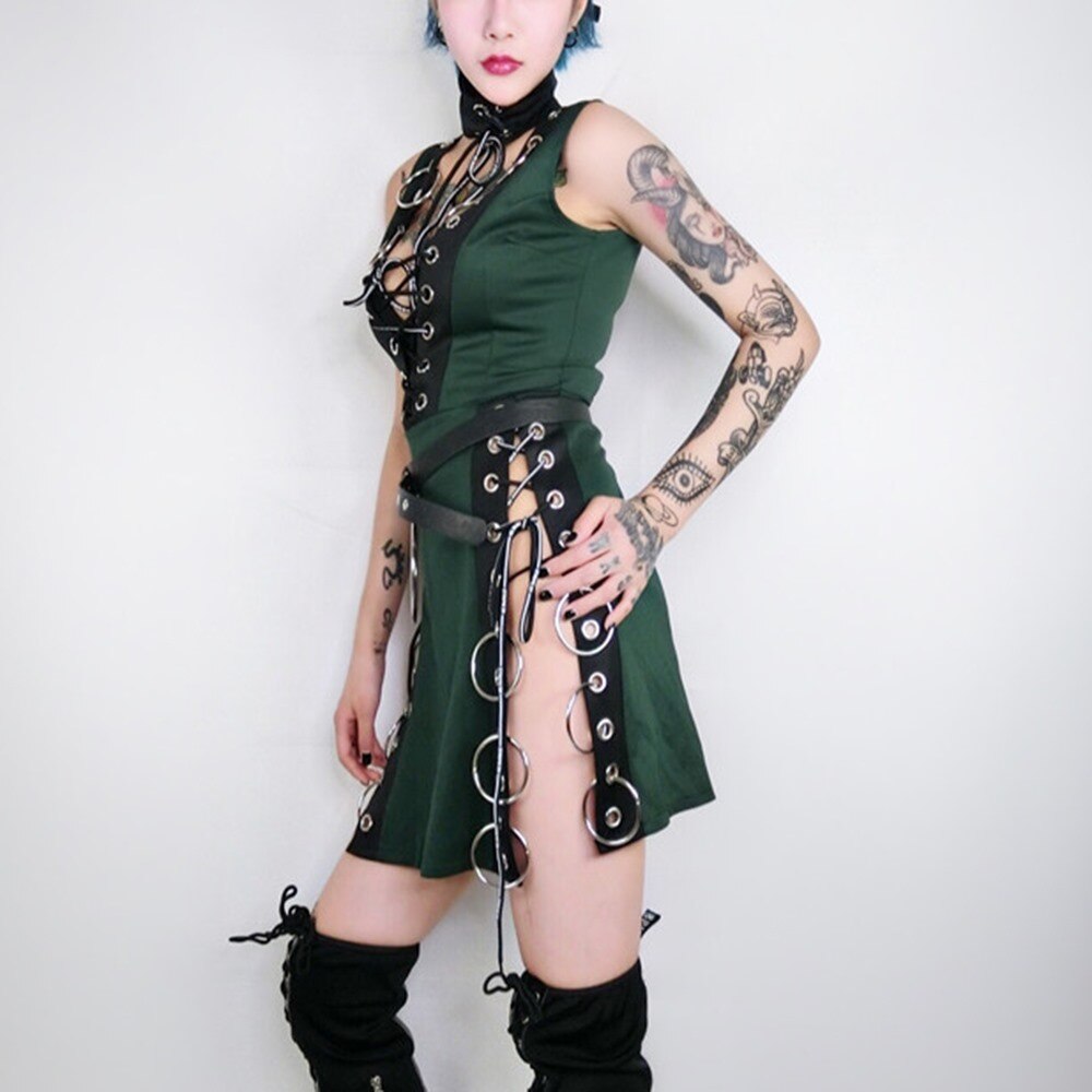 Gothic Black Split Sexy Mini Dresses