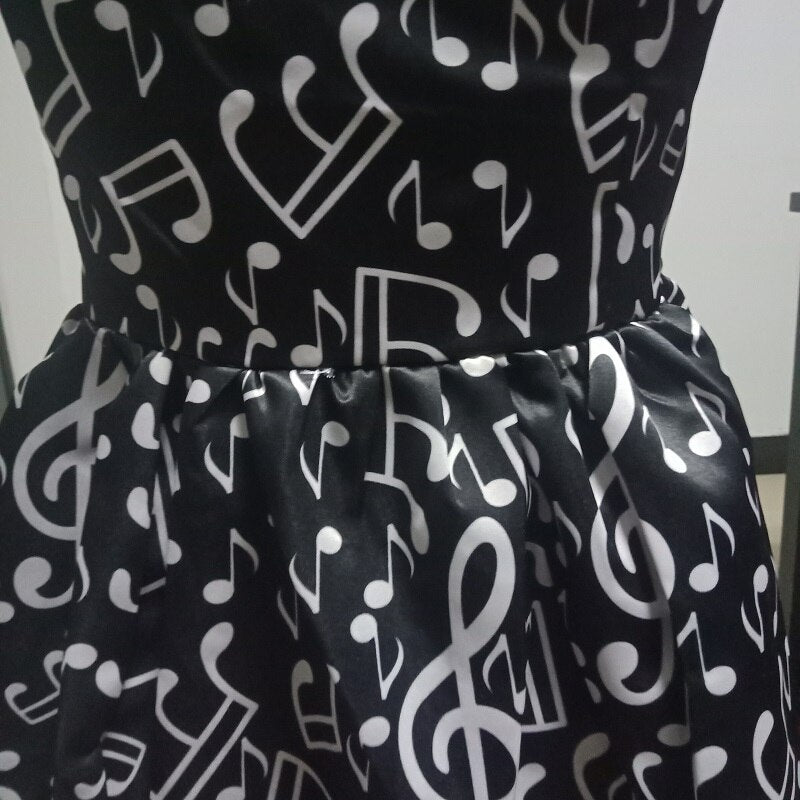 Dress Women Musical Notes Print