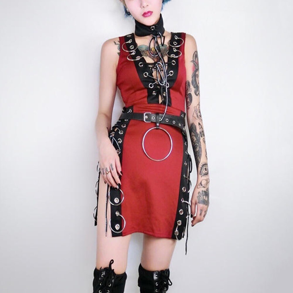 Gothic Black Split Sexy Mini Dresses