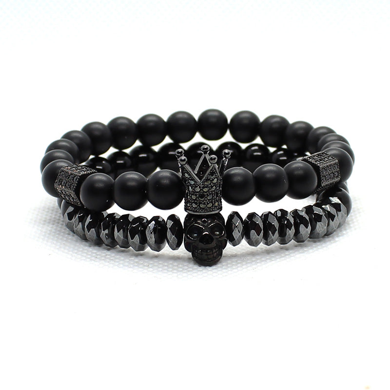 Stone Beads Skull Bracelet